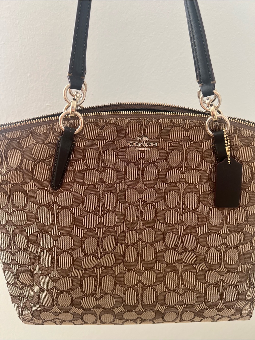 COACH Signature Jacquard Tote Bag in Brown